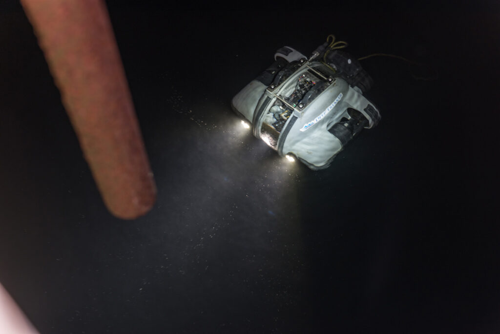 interior of a tank during inspection